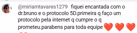 Comentário de aluna — Protocolo 5D