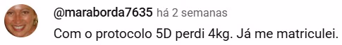 Comentário de aluna — Protocolo 5D
